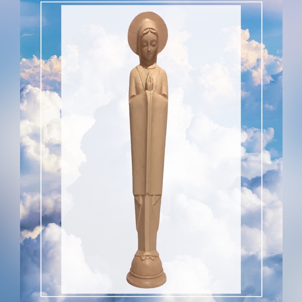 13" Tall Blessed Mother Virgin Mary Madonna Vtg Plastic Statue Altar Shrine